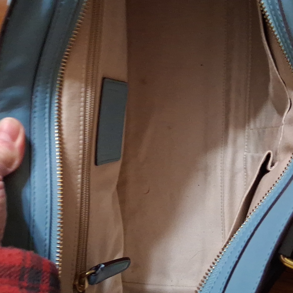 Coach Chelsea Carryall Elegant Robin Egg Blue Leather Satchel Bag - Picture 8 of 11